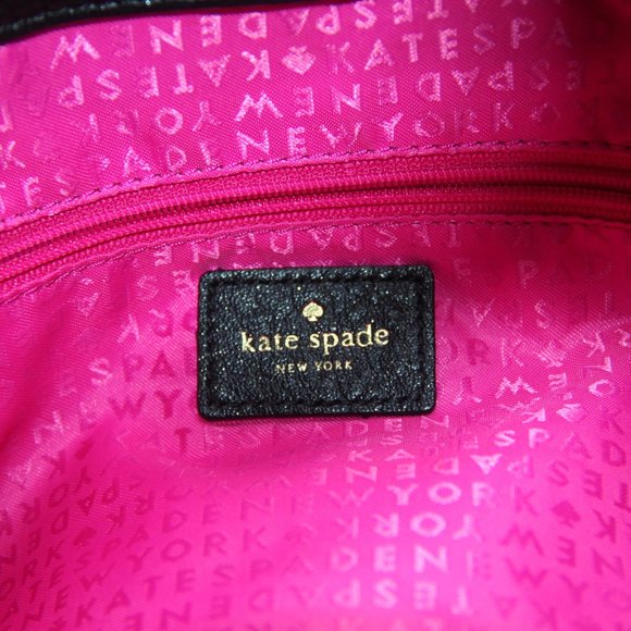 KATE SPADE Large Quilted Black Leather Satchel Gold Turn Lock Chain Handles Bag - Picture 4 of 11